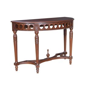 Neoclassical Demilune Console w/ Crackle Finish Table Top