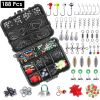 188Pcs Fishing Accessory Kit Portable Fishing Set Including Jig Hooks Sinker Weights Spoon Lure - 188Pcs