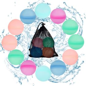 12Pcs Reusable Water Balloons Refillable Silicone Water Bombs for Water Games Water Balls for Summer Fun - Random Delivery