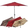 10 Feet Outdoor Patio Umbrella with Tilt Adjustment and Crank - wine