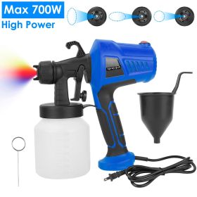 700W Electric Paint Sprayer Handheld HVLP Spray Painter Painting Spray Gun For Fences Brick Walls - Blue - US