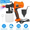 700W Electric Paint Sprayer Handheld HVLP Spray Painter Painting Spray Gun For Fences Brick Walls - Orange - US