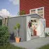 10X8 FT Outdoor Storage Shed, All Weather Metal Sheds withLockable Doors, Tool Shed for Garden, Patio, Backyard, Lawn, Grey - as Pic