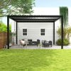 8610C Louver Pergola 10x13FT Aluminum Frame & Louvers with 2 Louvered Aluminium Sides - as Pic