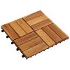 10 pcs Acacia Decking Tiles 11.8"x11.8" - Brown