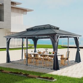 10x13FT Gazebos-Double Roof Sunshade (Wooden Legs)- kk outdoor - 12*16FT