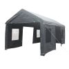 12x20ft heavy duty outdoor portable garage ventilated canopy carports - Grey