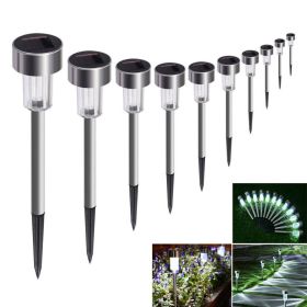 10pcs Garden Outdoor Stainless Steel LED Solar Landscape Path Lights Yard Lamp  - 10