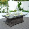 Direct Wicker Outdoor Rattan 50,000BTU Propane Gas Fire Pit Table (Table Only) - Rectangular