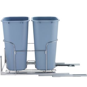 VEVOR Pull-Out Trash Can, 35Lx2 Double Bins, Under Mount Kitchen Waste Container with Slide and Door Mounting Kit