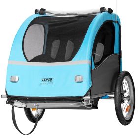 VEVOR Bike Trailer for Toddlers, Kids, Double Seat, 110 lbs Load, Tow Behind Foldable Child Bicycle Trailer with Universal Bicycle Coupler