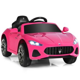 12V Kids Ride-On Car with Remote Control and Lights - Pink