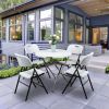 4pcs 47*54*84cm Garden Plastic Folding Chair White - White