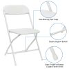 10pcs Injection Molding Classic Garden Plastic Folding Chair White - white