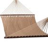 10 FT Double 2 Person Caribbean Rope Hammock, Hand Woven Polyester Hammock with Spreader Bars, 450 LBS Capacity, Tan - TAN