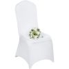 VEVOR 100 Pcs White Chair Covers Polyester Spandex Chair Cover Stretch Slipcovers for Wedding Party Dining Banquet Flat-Front Chair Covers - Default