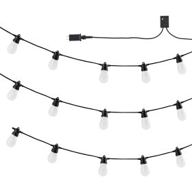 50FT RGB Outdoor String Lights Patio Waterproof Lights with APP Control