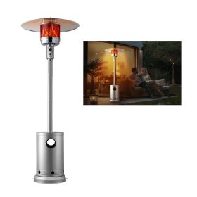 VEVOR Propane Patio Heater 50000BTU Tall Hammered w/Round Table Outdoor Silver