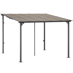 VEVOR 10' x 10' Lean to Gazebo for Patio Hard Top Outdoor Pergola Medal Frame