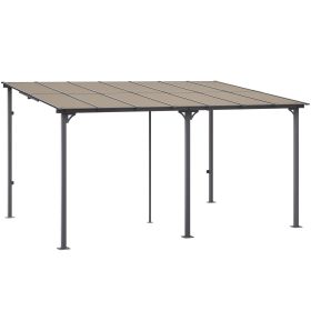 VEVOR 10' x 14' Lean to Gazebo for Patio Hard Top Pergola Aluminum Frame