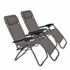 Set of 2 Adjustable Zero Gravity Chair Patio Lounge Chairs Folding Recliner Outdoor Pool Yard Beach - KM0685