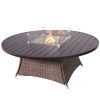 Direct Wicker Outdoor Rattan 50,000BTU Propane Gas Fire Pit Table (Table Only) - Round