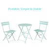 Round 2 Person - 23.6" Long Bistro Set (7 Colors Available) - Mint Green