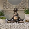 1pc Miniature Meditation Yoga Frog Resin Statue, For Desktop Living Room Bedroom Office Book Shelf Garden Outdoor Decoration, Home Decoration - muse