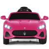 12V Kids Ride-On Car with Remote Control and Lights - Pink