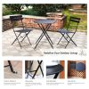 Round 2 Person - 23.6" Long Bistro Set (7 Colors Available) - Black