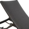 Outdoor Wicker Chaise Lounge Outside Lounge Chairs with Aluminum Frame, Set of 2 - Brown