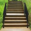 Matte Black Outdoor 4 Level Iron Handrail - black