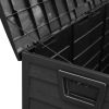 75gal 280L Outdoor Garden Plastic Storage Deck Box Chest Tools Cushions Toys Lockable Seat BLACK - as picture