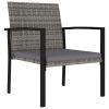 Patio Dining Chairs 4 pcs Poly Rattan Gray - Grey