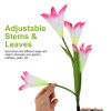 2Pcs Solar Garden Lights Outdoor Lily Flower LED Light 7-Color Changing IP65 Waterproof - Pink & Purple