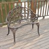 38.5" Cast Aluminum Outdoor Courtyard Decoration Park Leisure Rose Chair XH - Bronze