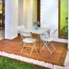 10pcs Injection Molding Classic Garden Plastic Folding Chair White - white