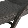 Outdoor Wicker Chaise Lounge Outside Lounge Chairs with Aluminum Frame, Set of 2 - Brown