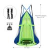 2-in-1 40 Inch Kids Hanging Chair Detachable Swing Tent - Green