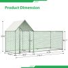 10x3FT Metal Chicken Coop Run Backyard Hen House Poultry Habitat Cage w/Cover - as Pic