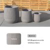 Outdoor Garden Faux Cement Pattern Planters Set of 3 with Drainage Holes - Grey