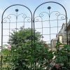 2 Pack Metal Garden Trellis for Climbing Plants Outdoor 86.7'' x 19.7'' Rustproof Plant Support Rose Trellis Netting Trellis Black - as Pic