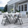 4pcs 47*54*84cm Garden Plastic Folding Chair White - White