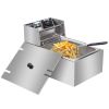 EH81 2500W MAX 110V 6.3QT/6L Stainless Steel Single Cylinder Electric Fryer US Plug - as picture