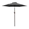 7 ft Heavy-Duty Round Outdoor Market Table Patio Umbrella Parasol w/Steel Pole, Push Button Tilt(Excluding base) - Gray