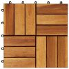 10 pcs Acacia Decking Tiles 11.8"x11.8" - Brown