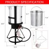 13*32in Iron Aluminum Black Round Tripod Stove Rack Silver Fryer Gas Fryer - silver aluminum pot black cast iron hob