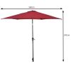 10 Feet Outdoor Patio Umbrella with Tilt Adjustment and Crank - wine