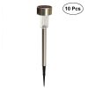 10pcs Garden Outdoor Stainless Steel LED Solar Landscape Path Lights Yard Lamp  - 10