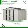 10X8 FT Outdoor Storage Shed, All Weather Metal Sheds with Lockable Doors, Tool Shed for Garden, Patio, Backyard, Lawn, Grey - as Pic